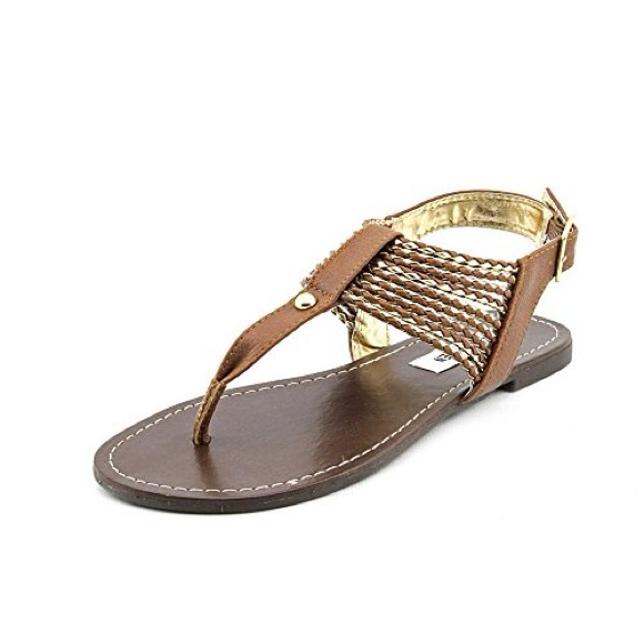Merona Brown Gold Braided Boho Strappy Flat Sandals Women’s 11 - Picture 5 of 10